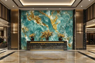奢华大厅的瑰丽玉石背景墙