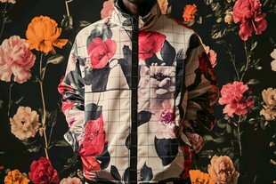 花卉印花夹克时尚展示