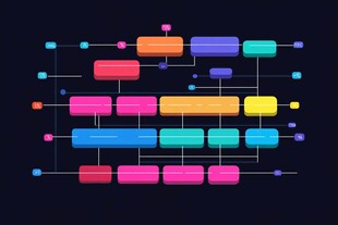 多彩流程图表设计元素