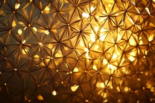 金色几何图案透光艺术灯罩