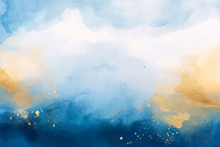 梦幻蓝金水彩背景纹理