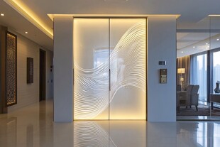 现代简约风玻璃艺术隔断