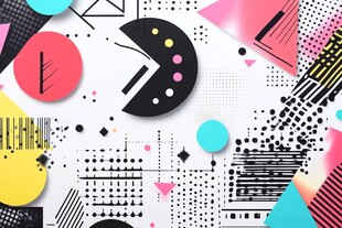 几何抽象风多彩创意图案