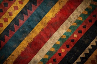 民族风多彩条纹织物图案