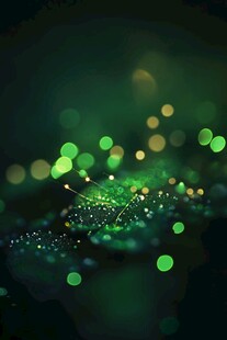 梦幻绿光闪烁粒子背景图