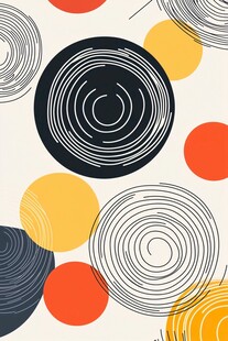 多彩圆圈线条抽象图案