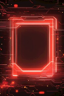 红色科技风边框背景图