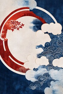 中式复古风云月意境图