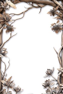 复古藤蔓花朵装饰边框