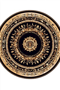 欧式黑金花纹圆形装饰盘