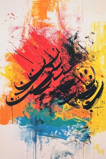 阿拉伯书法艺术抽象画作