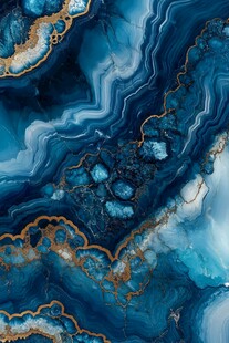 蓝金纹理抽象艺术图案