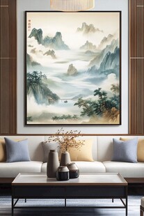 中式客厅的山水挂画意境