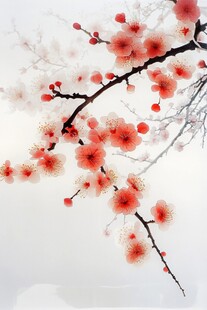 红梅傲雪枝头绽