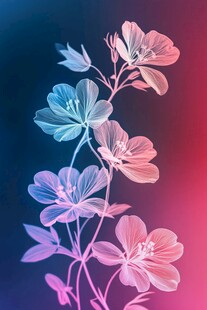 梦幻炫彩花卉图案