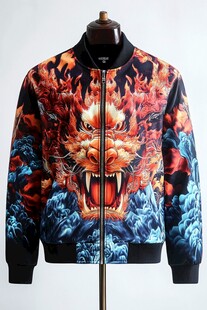 龙纹印花时尚潮流夹克衫