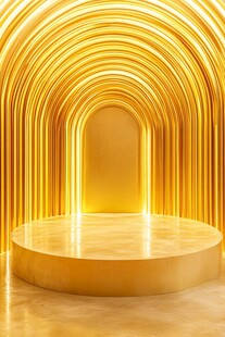 金色拱形舞台展示空间