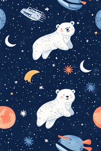 北极熊在宇宙中的奇幻之旅
