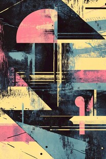 抽象几何涂鸦风艺术画作