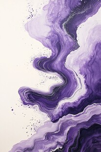 紫色流动艺术抽象液体画