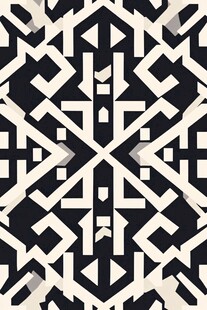 几何抽象黑白无缝图案