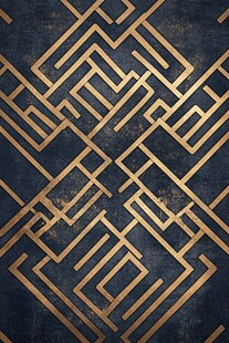 金色几何线条复古纹理图案