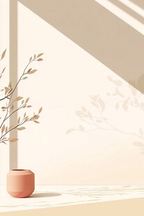 窗边陶瓶绿植光影景致