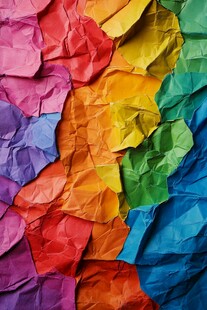 缤纷褶皱彩纸纹理