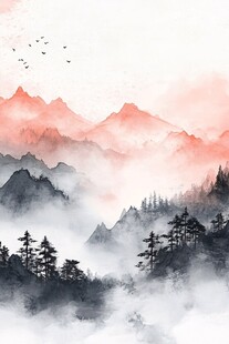 水墨山水间的诗意景致