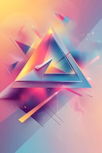 炫彩三角几何抽象艺术画面