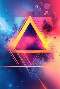 炫彩三角抽象艺术背景图