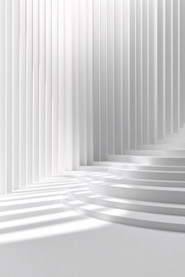 白色简约阶梯光影空间