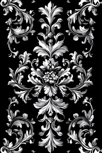 黑白欧式复古花纹图案