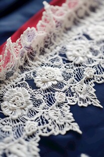 精致白色蕾丝花边特写