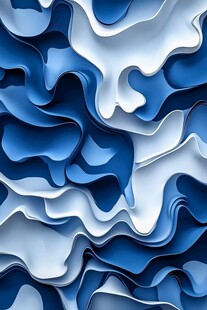 蓝色立体波浪纹理图案