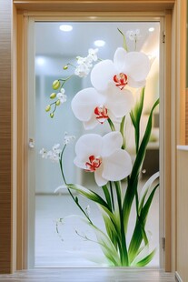 精致兰花艺术玻璃装饰画