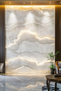 大理石电视背景墙室内一角