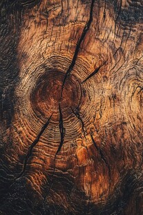 老树横截面纹理特写
