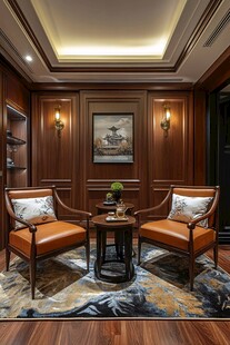 中式典雅客厅休闲角落