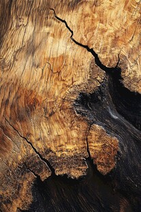 古老树干的纹理与裂痕