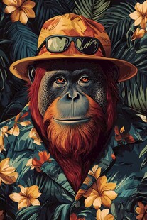 时尚猩猩的热带风情装扮