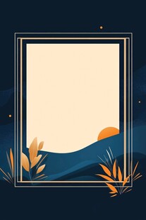 夜色边框插画背景图
