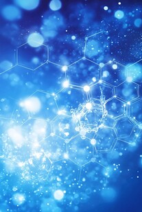 梦幻蓝色科技分子背景图