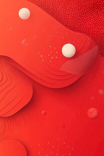红色立体几何抽象背景图