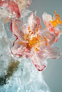 冰封娇花的梦幻瞬间