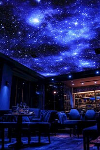 梦幻星空主题室内休闲空间