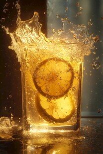 柠檬汽水飞溅瞬间