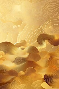 金色云海抽象艺术图景