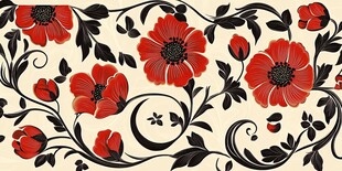 复古花卉藤蔓图案设计