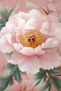 粉色娇艳牡丹花绽放